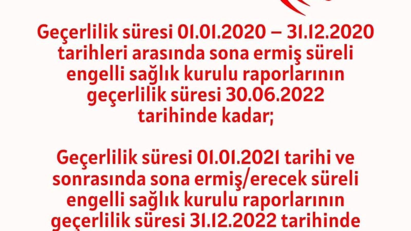 Engelli Raporları ve Kronik Hastaların İlaç ve Tıbbi Malzeme Temini Hakkında Alınan Tedbirler Hakkında